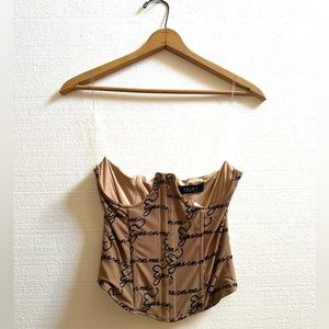 Small Tan Corset w/writing